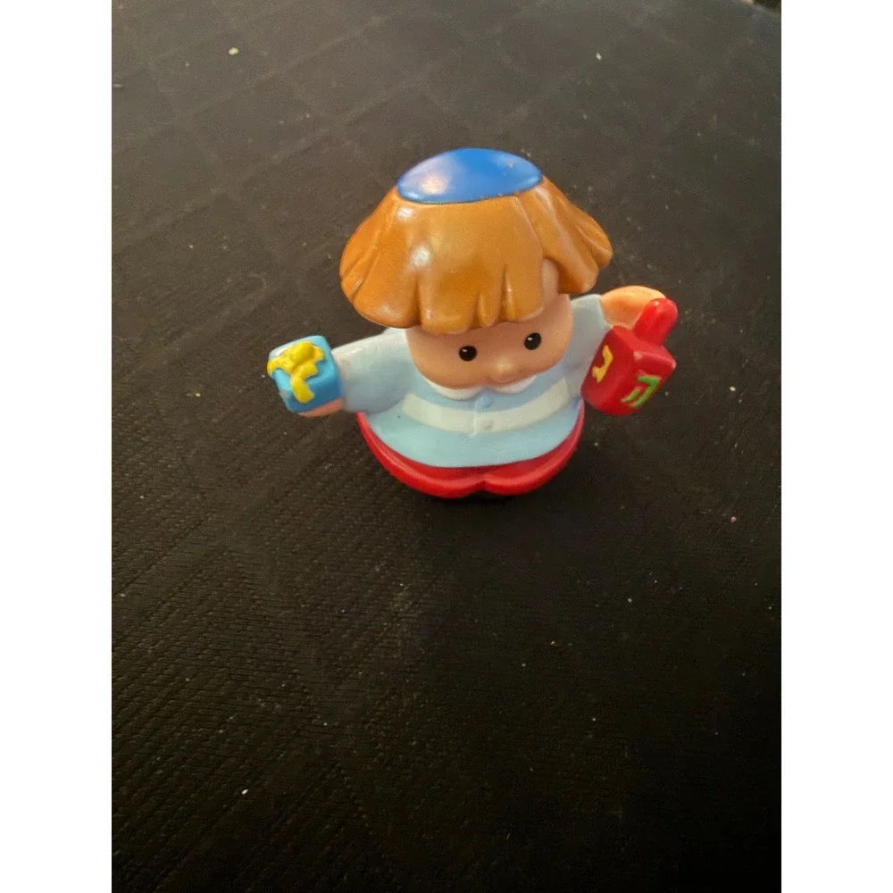 Fisher Price Little People Hanukkah Boy Figure Dreidel Gift Yarmulke 2004 Toy